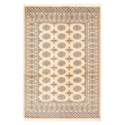 ECARPETGALLERY Hand-knotted Peshawar Bokhara Beige Wool Rug - 4'9 x 6'8