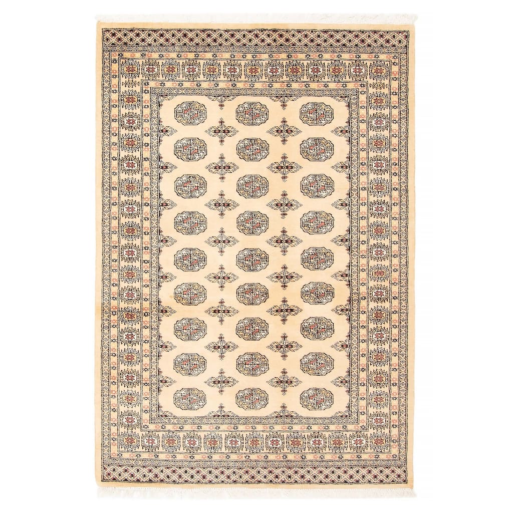 ECARPETGALLERY Hand-knotted Peshawar Bokhara Beige Wool Rug - 4'9 x 6'8