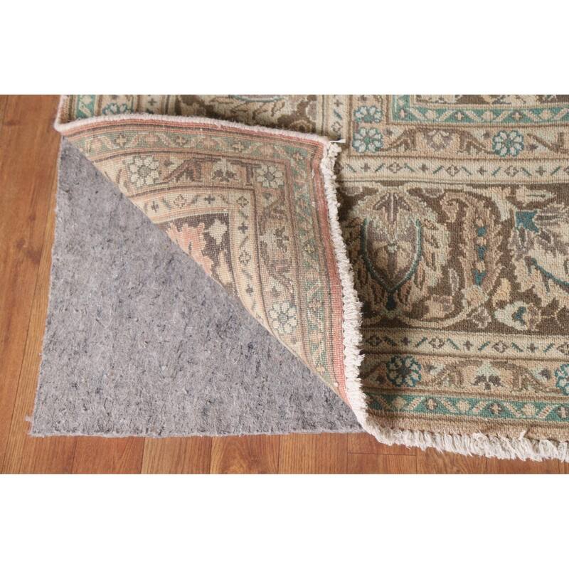 Hand Knotted Oriental 100% Wool Carpet Traditional Floral Oranges & Rust Mashad Area Rug - 12' 4'' X 9' 5''