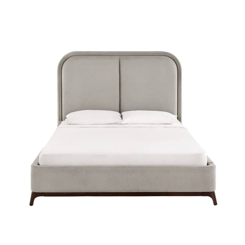 Tremont Curved LED Upholstered Platform Bed with Under-Bed Lighting by iNSPIRE Q Modern