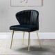 preview thumbnail 4 of 101, Luna Upholstered Tufted Back Side Chair with Goldtone Legs Black