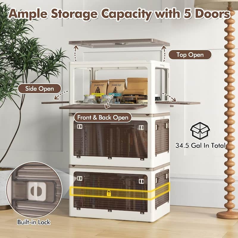 Storage Bins 6 Pack Stackable Storage Boxes Plastic Closet Organizers