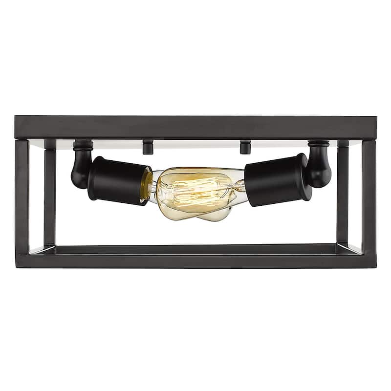 Golden Lighting Wesson 2-light Flush Mount in Matte Black