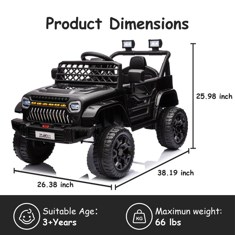 Electric 4 Wheel Vehicle Toy, Truck 12V Kids Ride on Car for Toddlers