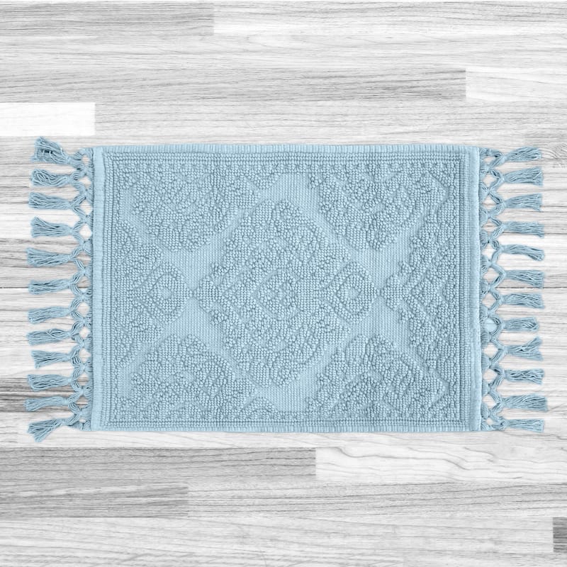 Jean Pierre Ricardo Cotton Fringe Bath Rug