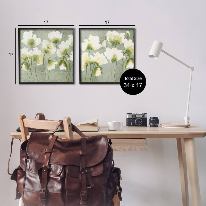 Stupell Charming White Blooms Framed Giclee Art Design By Vanessa Austin (Set of 2)