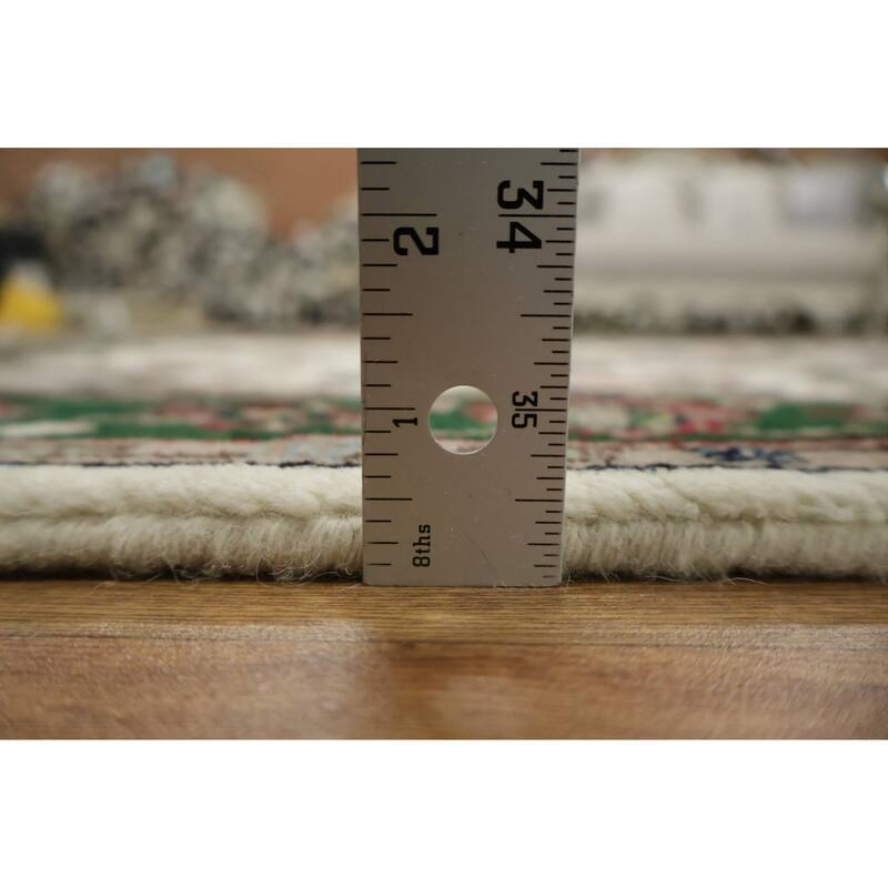 Hand Knotted Oriental 100% Wool Carpet Traditional All-Over Beige & Ivories Kashan Area Rug - 5' 0'' X 3' 0''