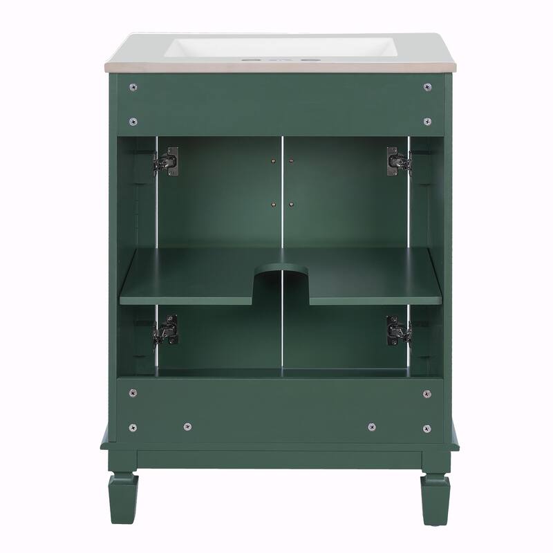 24'' Bathroom Vanity with Sink - Modern Storage Cabinet with 2 Soft-Closing Doors and Adjustable Shelf