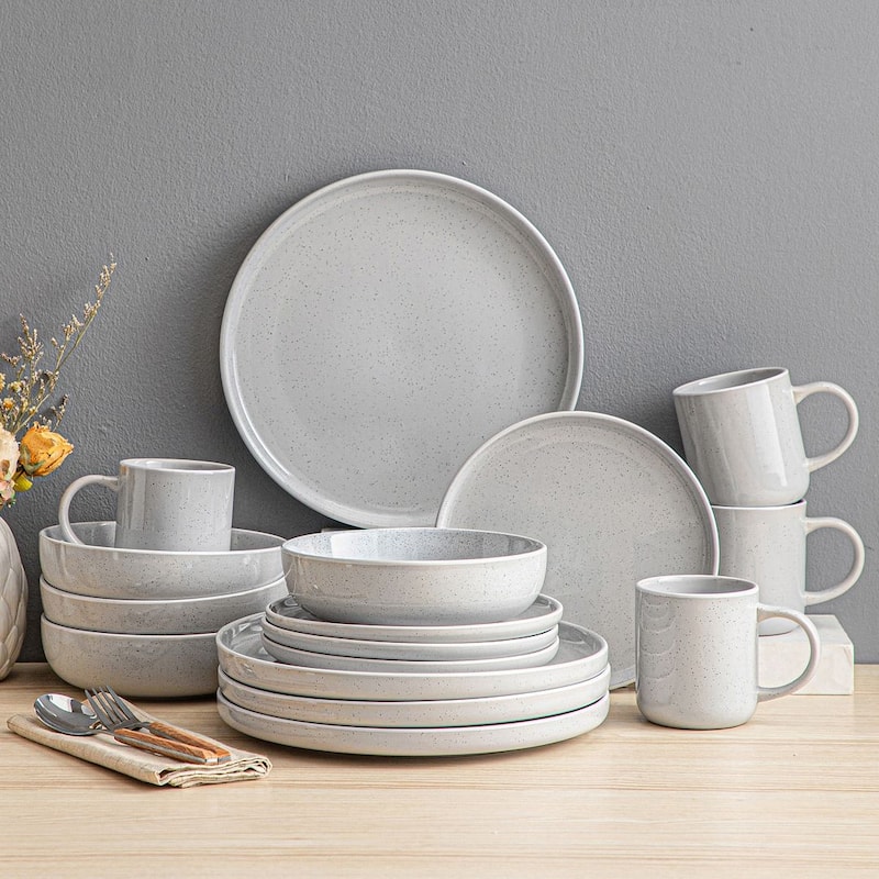vancasso Sesam 16-Piece Speckled Dinnerware Set, Service for 4