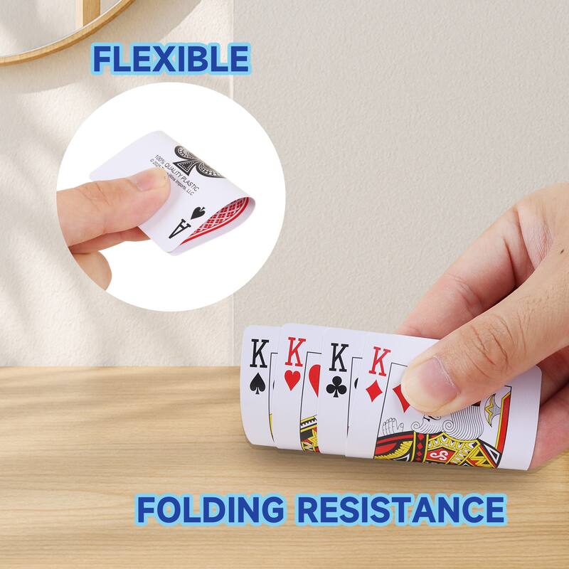 GSE 100% Waterproof Plastic Playing Cards, Bridge Size - Standard Regular Index