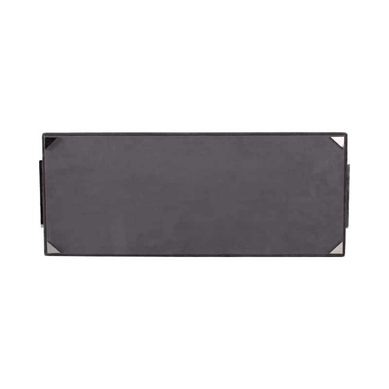 Wood Metal Modern Serving Tray with Handles Home Decor - Gray, 22" - 22.0"