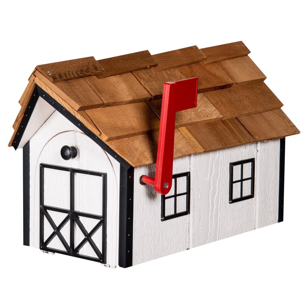 Standard Wood Mailbox with Cedar Shake Roof