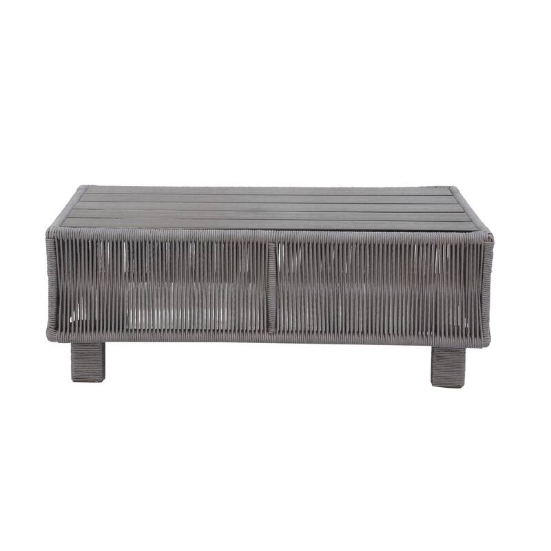 Cancun Aluminum Frame Coffee Table in Dark Gray - Grey