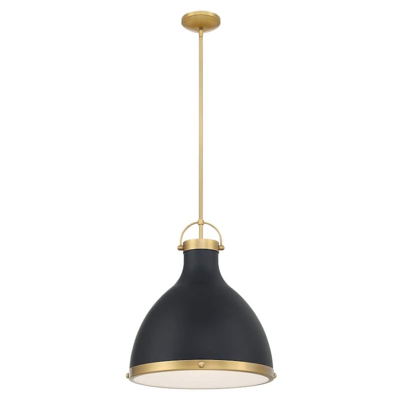 Minka Lavery 3932 Lynk 17" Wide Pendant with Etched Opal Glass Shade