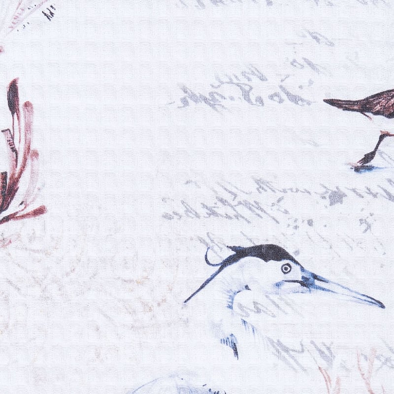 27" x 18" Heron Kitchen and Bathroom Graphic Print Hand Towel - Blue