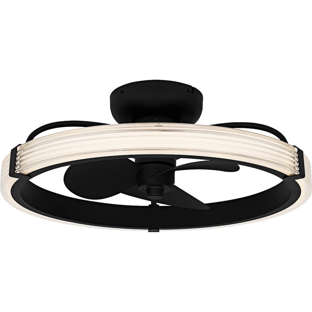 Matte Black LED Fan Light from the Elrod Collection