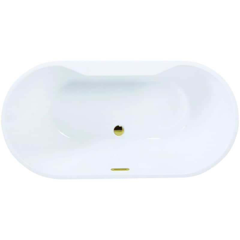 Kingston Brass VTDE512823C42 Aqua Eden 51" Free Standing Acrylic - White / Polished Brass