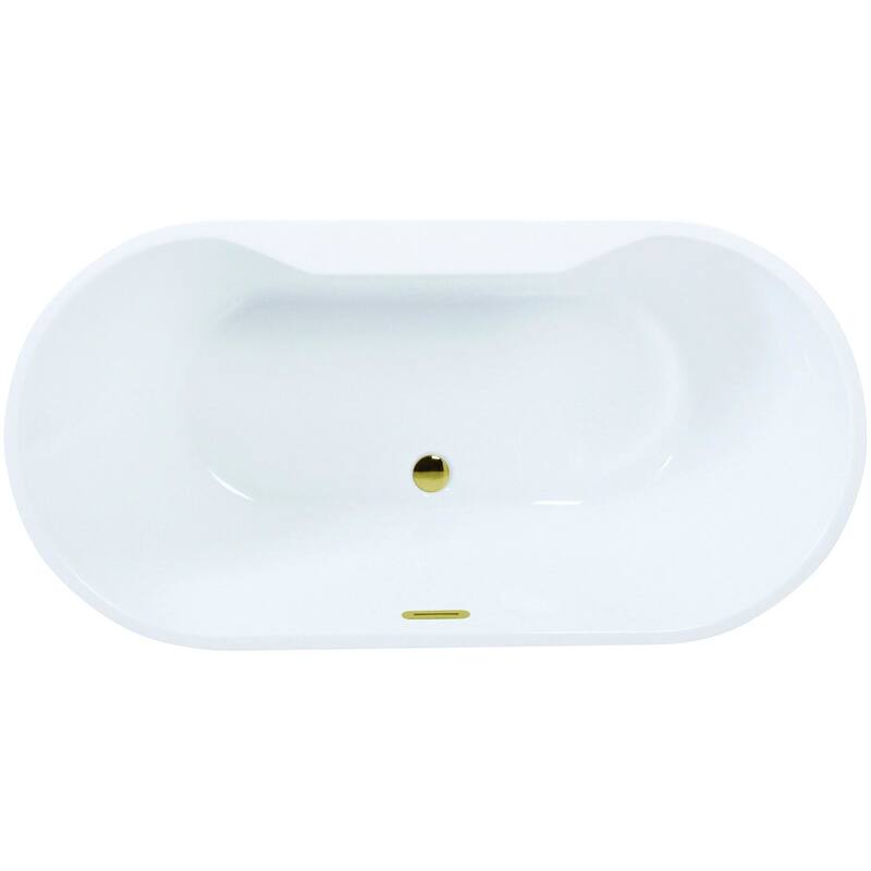Kingston Brass VTDE673223C42 Aqua Eden 66" Free Standing Acrylic - White / Polished Brass