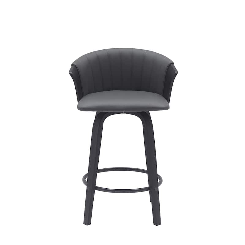 Diana Upholstered Wood Bar or Counter Height Swivel Stool