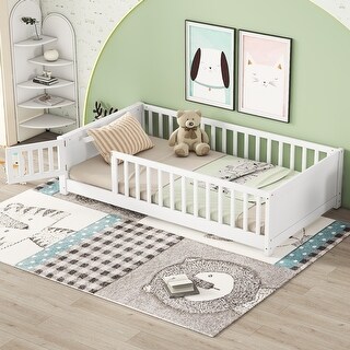 Twin Pine Platform Bed with Book Storage Rack