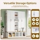preview thumbnail 7 of 13, Farmhouse 4-in-1 Hall Tree with 6 Hanging Hooks and Seating Bench