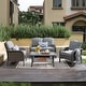 preview thumbnail 3 of 60, OVIOS 4-piece Water-Resistant Wicker Deep Seating Outdoor Sofa Set Deep Gray