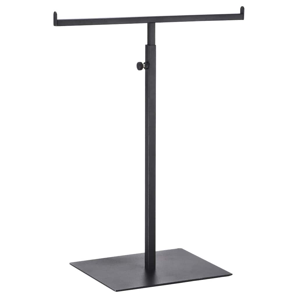 Purse Display Stand T Shaped Metal Adjustable Handbag Rack - Black