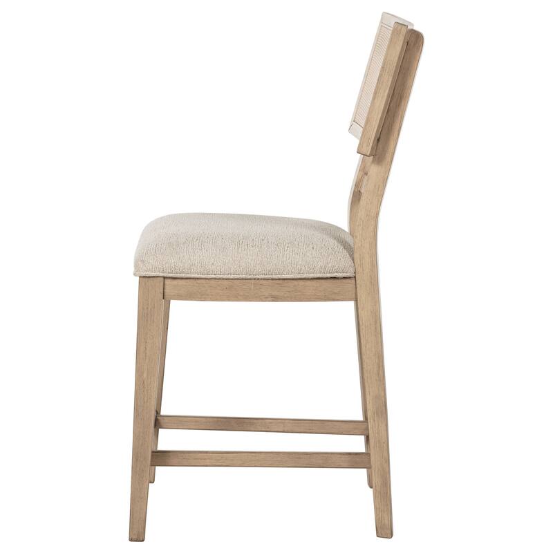 Kailani Rattan Cane Counter Side Chair Beige Oak (Set of 2) - 19.5" x 22.25" x 42"