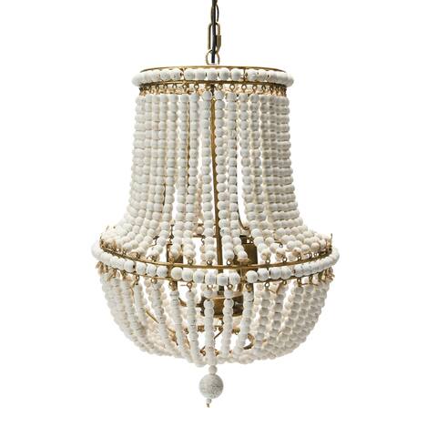 Draped Wood Bead Chandelier