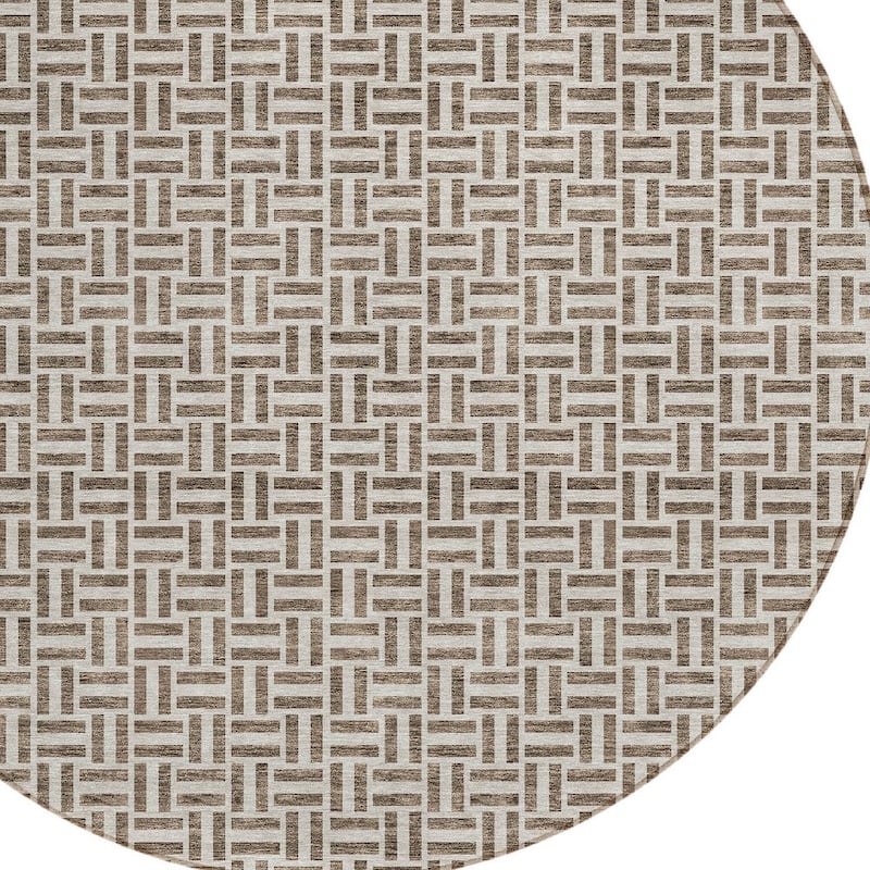 HomeRoots Geometric Transitional Rectangle Outdoor Rug