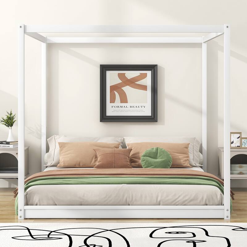 Canopy Platform Bed with Support Legs