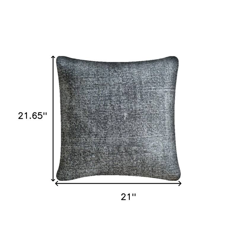 21" Dark Gray Splatter Linen Throw Pillow Cover