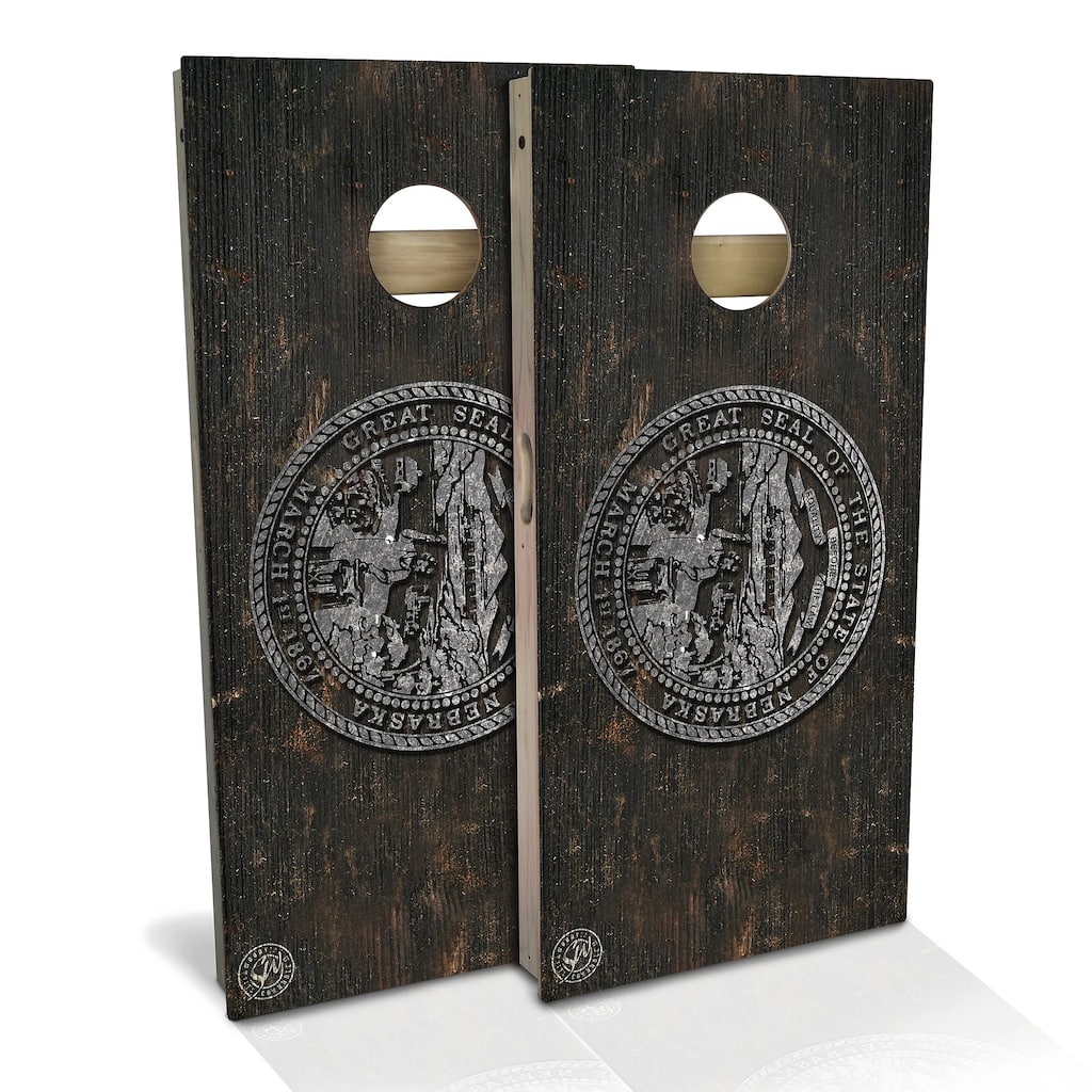 Nebraska Flag Vintage Outdoor Cornhole Board Set