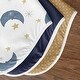 preview thumbnail 5 of 4, Moon and Star Absorbent Burp Cloths 3 Pack Set Navy Blue Gold Brown and White Watercolor Celestial Sky Gender Neutral Bear Owl