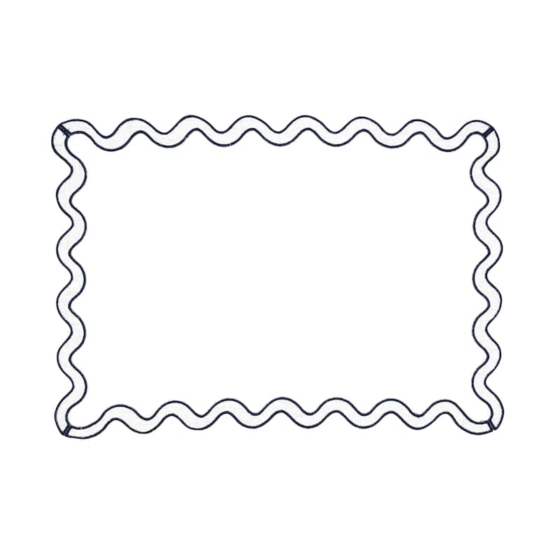 100% Linen Eco Scallop Border Placemat (Set of 4) - 13"x19"