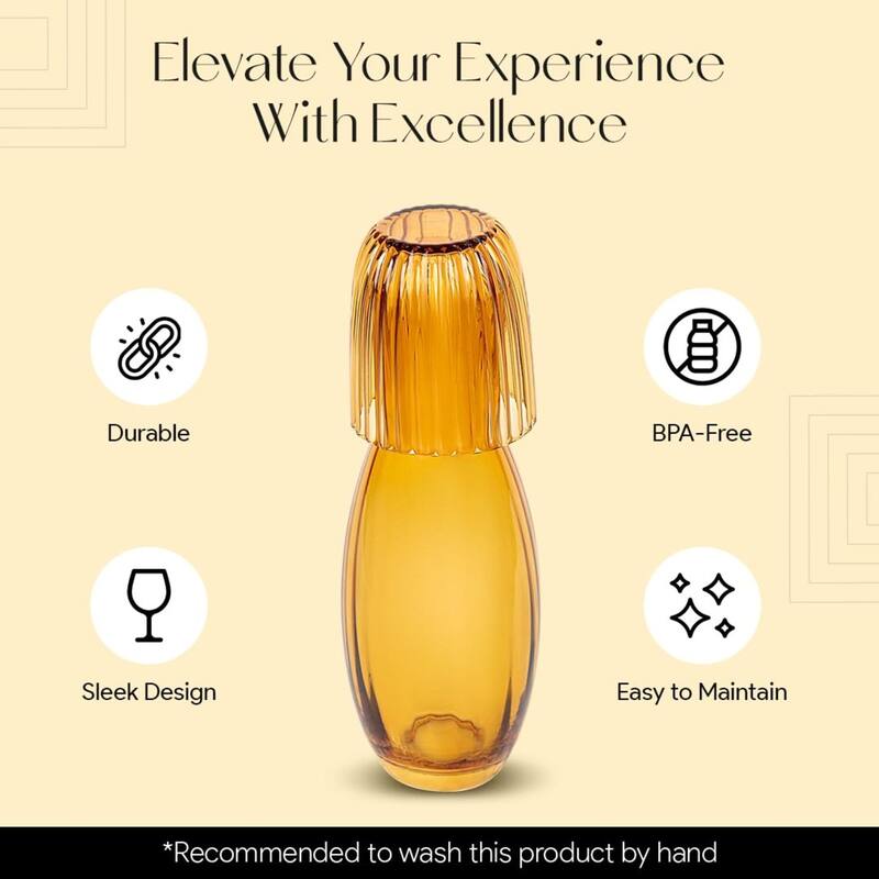 American Atelier Bedside Water Carafe with Tumbler Cup - 40 Oz