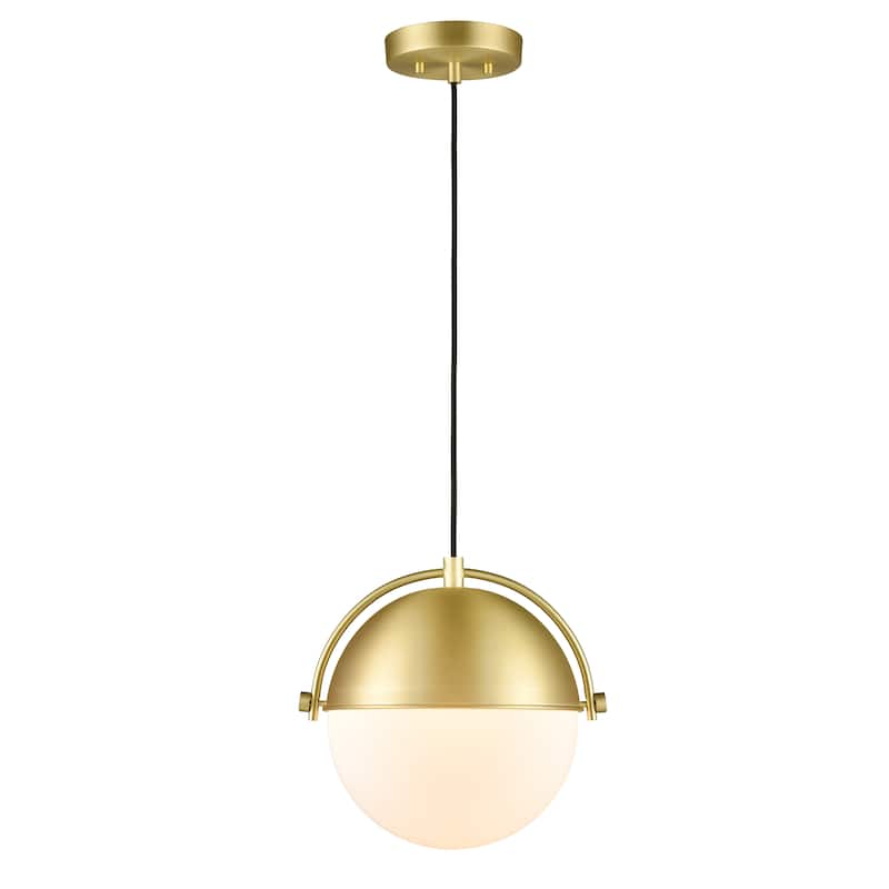Light Society Sara Pendant Light - Brushed Brass/White - Brushed Brass/White