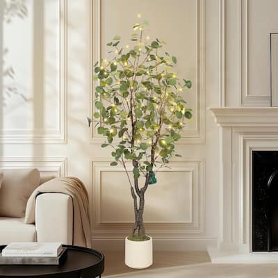 Artificial Eucalyptus Tree, Fake Potted Plant for Home Decor