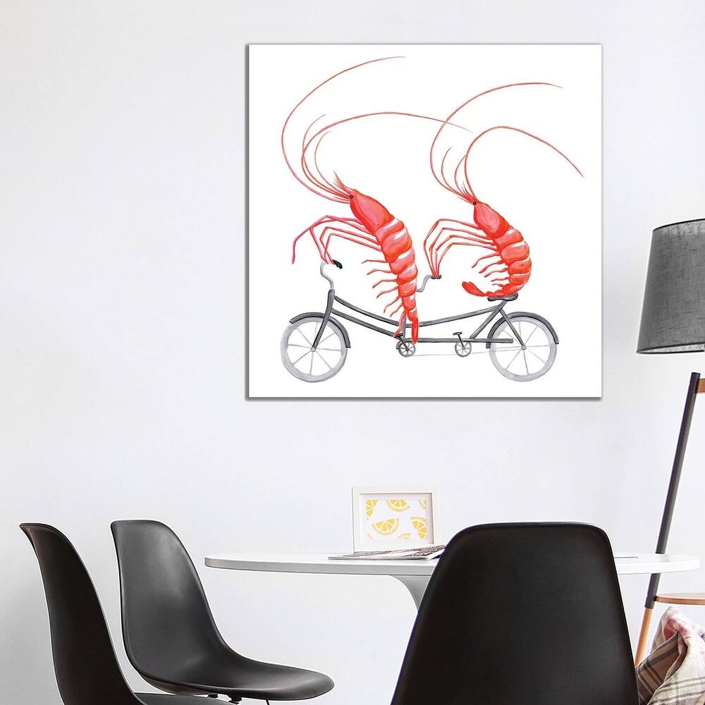 iCanvas "Shrimps On Bike" by Amelie Legault Canvas Print