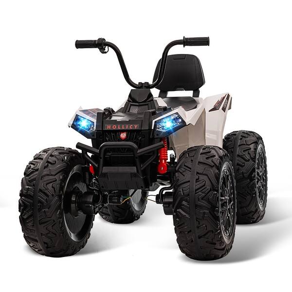 slide 2 of 6, Ride On ATV w/Powerful Engine & Full Metal Suspensions White