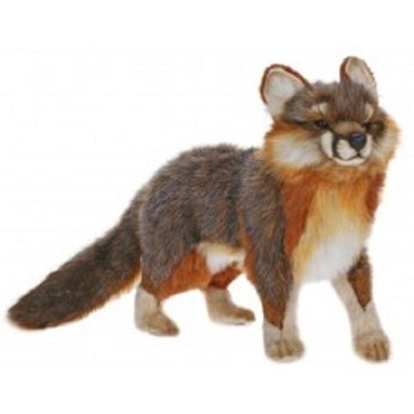 Set Of 2 Life Like Handcrafted Extra Soft Plush Gray Fox Stuffed Animals 15 5 Grey