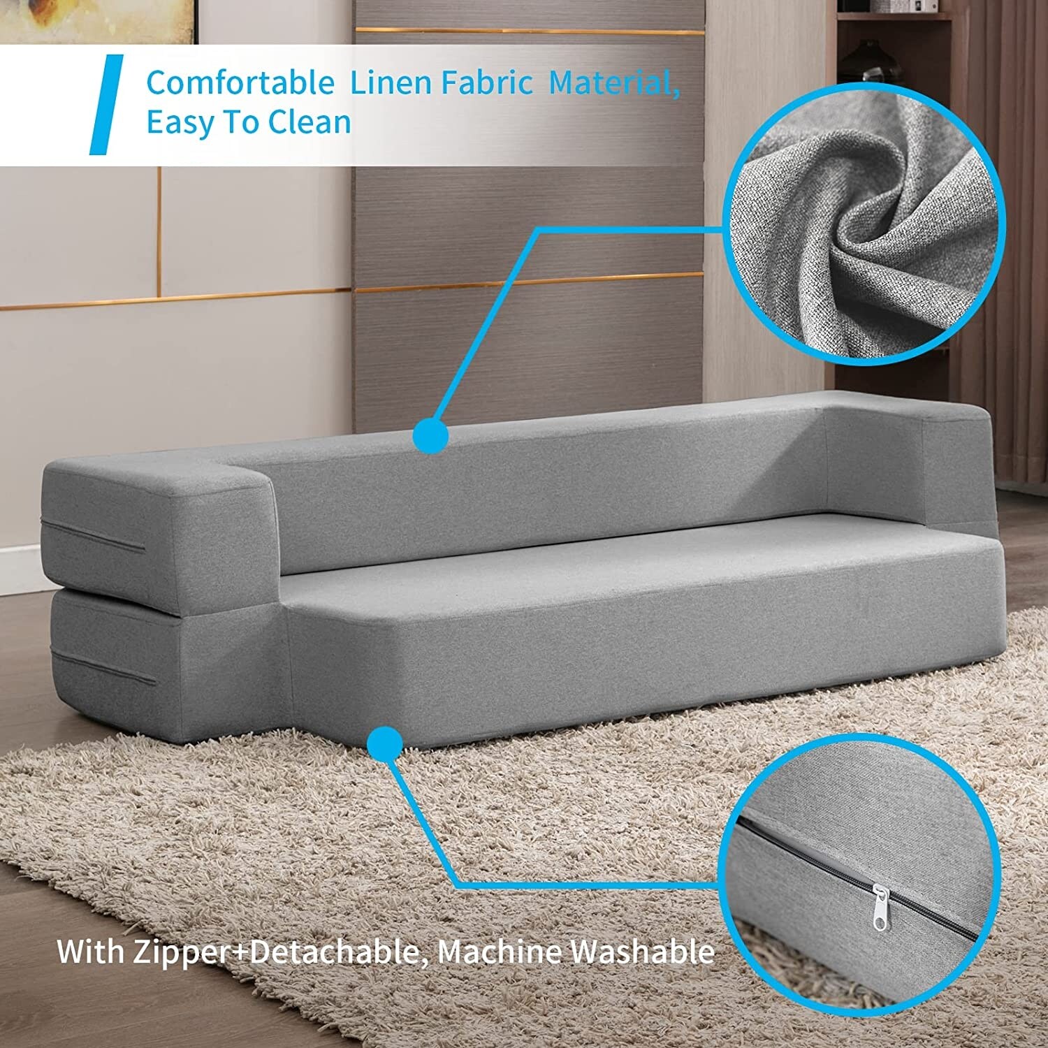 Convertible foam sofa top