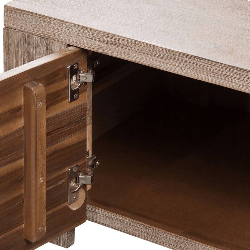vidaXL TV Stand Solid Brushed Acacia Wood 55.1"x15"x15.7"