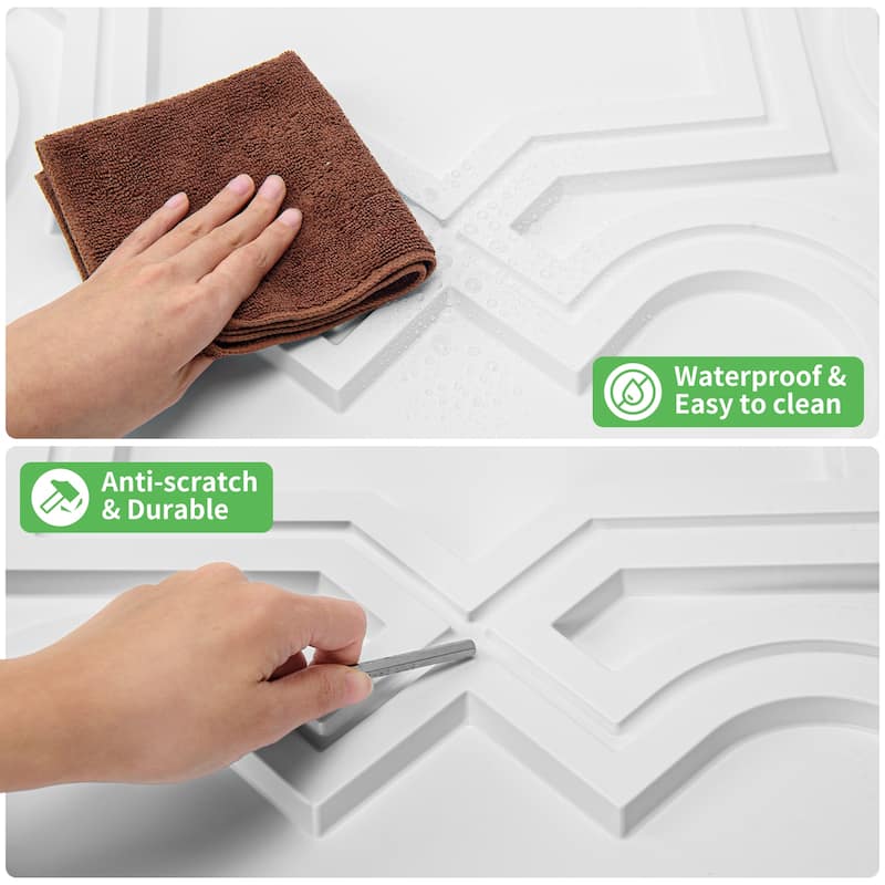 Art3d 3D PVC Ceiling Tiles, 3D Wall Panels, 2x2 ft. (pack of 12)