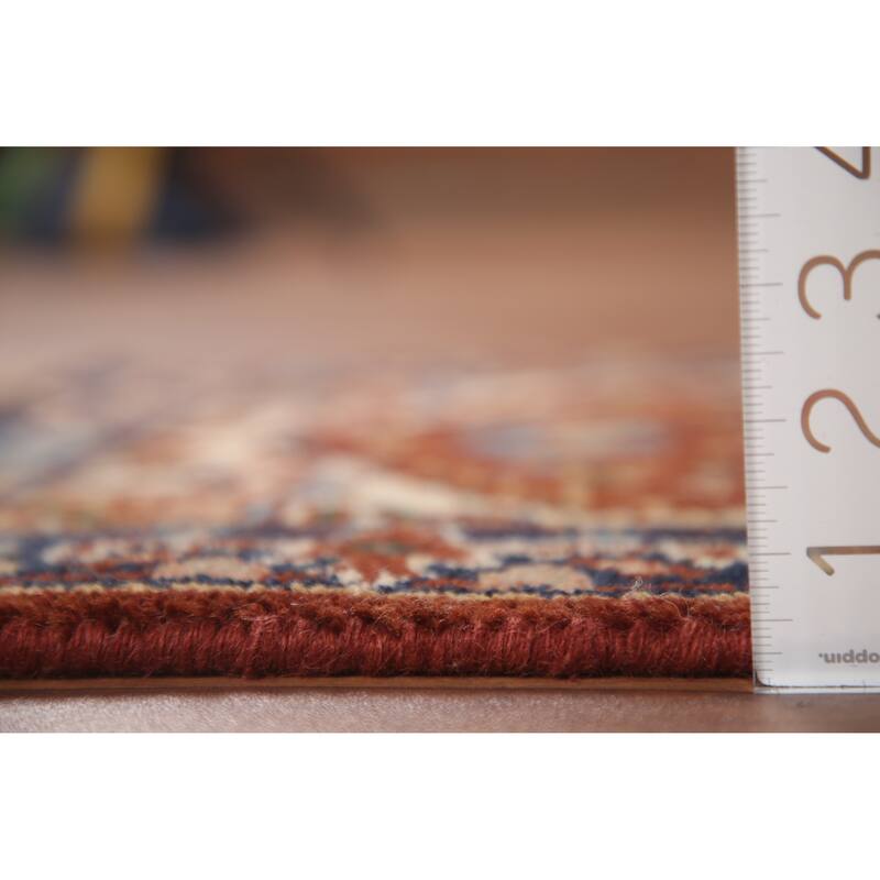 Hand Knotted Oriental 100% Wool Carpet Traditional Medallion Oranges & Rust Heriz (serapi) Area Rug - 3' 0'' X 2' 0''