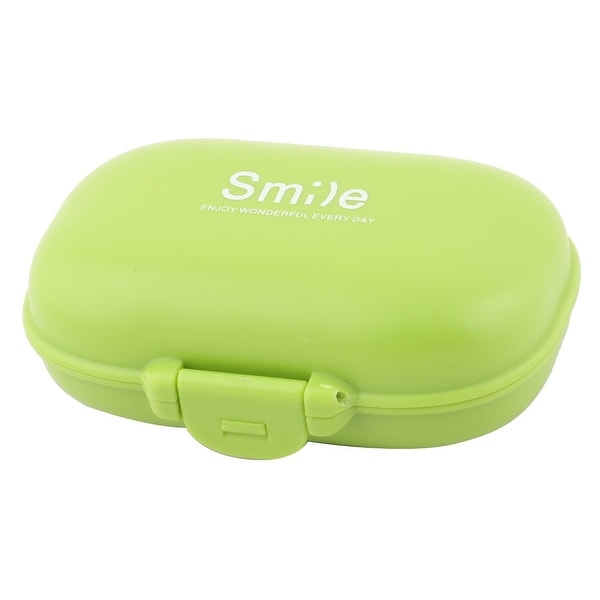 Home Travel Plastic 4 Slots Medicine Pill Capsule Storage Box Organizer Green