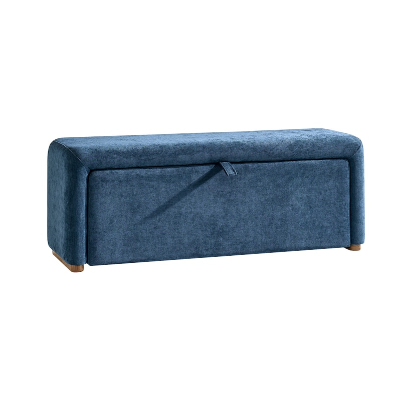 Gustavo Modern 48.5''W Bench with Side-opening Storage Compartment and Solid Wood Legs by HULALA HOME