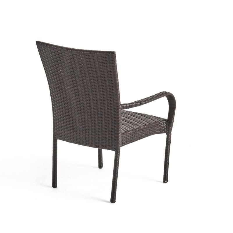 Christopher Knight Home Lambert Outdoor Wicker and Wood Expandable Rectangular Dining Set