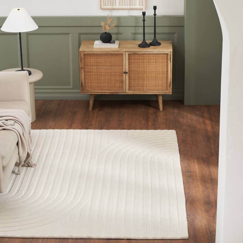 Cantu 7'10" x 10'2"" ft Handwoven Indoor Rug, Ivory - 7'10" x 10'2"" ft