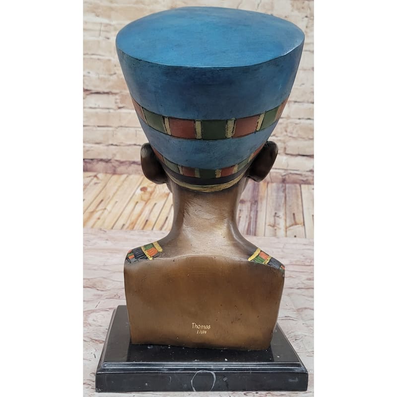 Nefertiti Collectible Bronze Sculpture Egypt Art Bust Art Nouveau Marble Figure